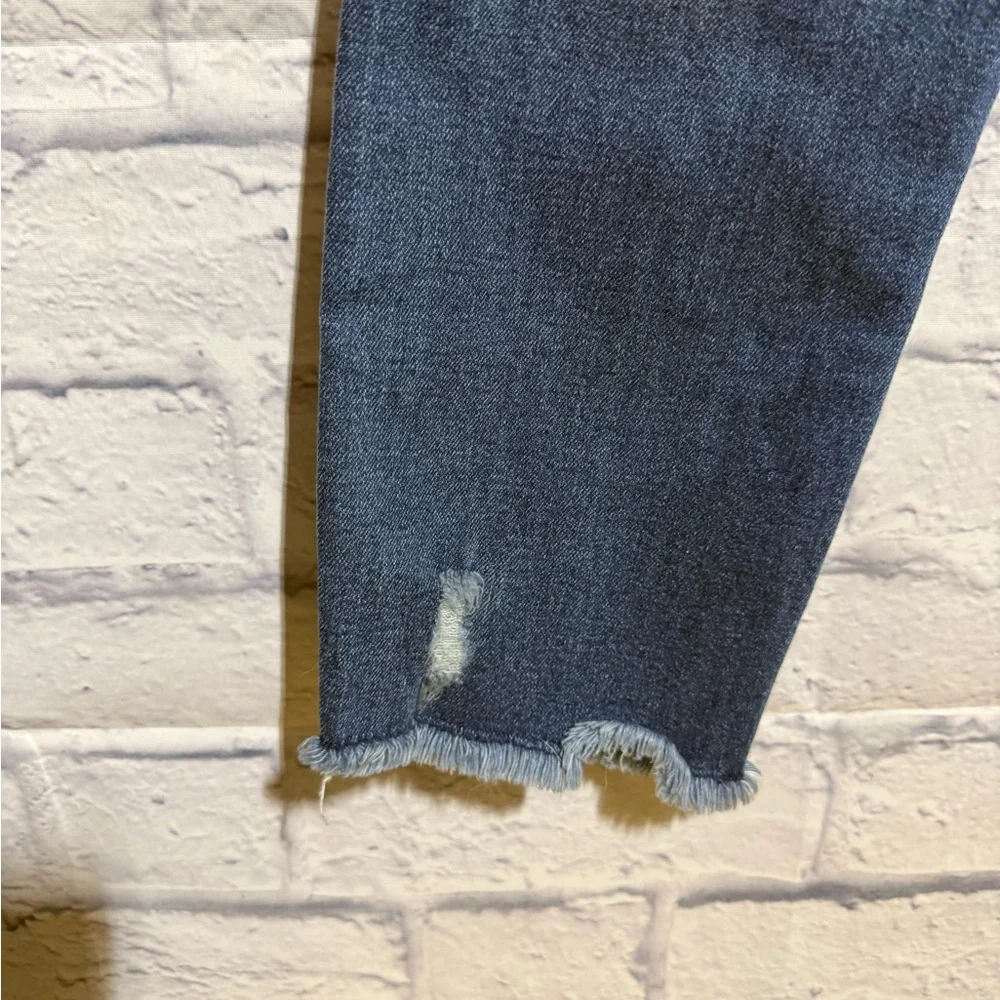 DL1961 Florence Instasculpt Cropped Distressed Mid Rise Jeans, Size 30 - Picture 9 of 13